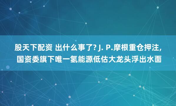 股天下配资 出什么事了? J. P.摩根重仓押注, 国资委旗下唯一氢能源低估大龙头浮出水面